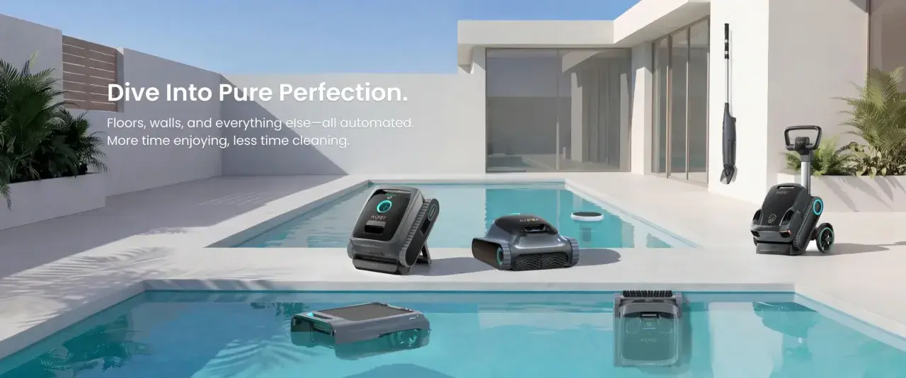 Robots nettoyeurs de piscine autonomes pour un entretien facile. Profitez de votre piscine, ils s'occupent du reste.