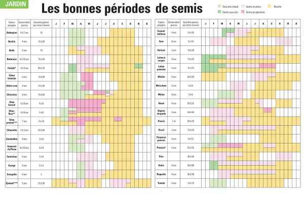 Calendrier des semis pour cultiver vos légumes de saison. Planifiez vos plantations pour un potager réussi.